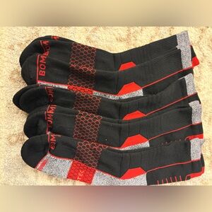 Bombas Black and Gray Patterned Athletic Socks 5-pack Size: L